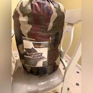 Sequoia Oversized Camo Sleeping Bag in Green, Brown, Tan, Black